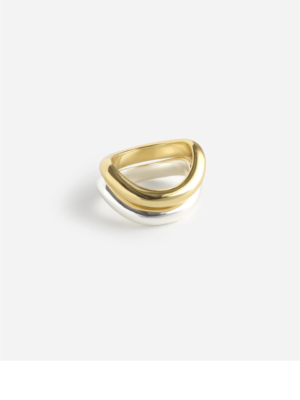 Madewell | Wavy Chunky Ring - Silver & Gold In Size 6